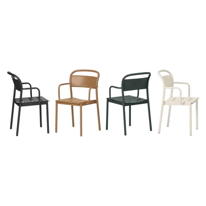 Linear steel armchair stoel met armleuningen, Black Muuto