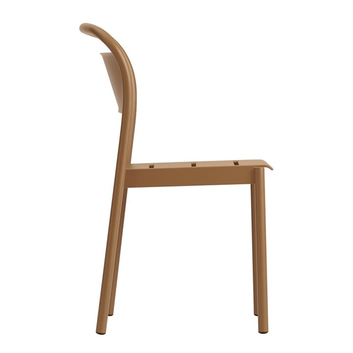 Linear steel armchair stoel met armleuningen, Burnt orange Muuto