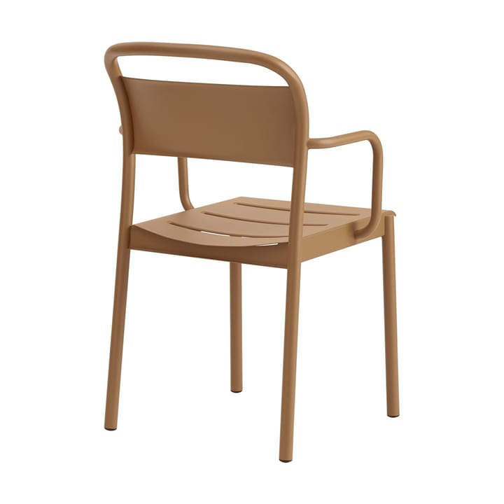 Linear steel armchair stoel met armleuningen, Burnt orange Muuto