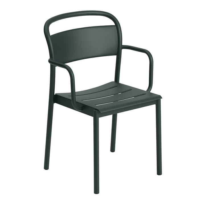 Linear steel armchair stoel met armleuningen - Dark green - Muuto
