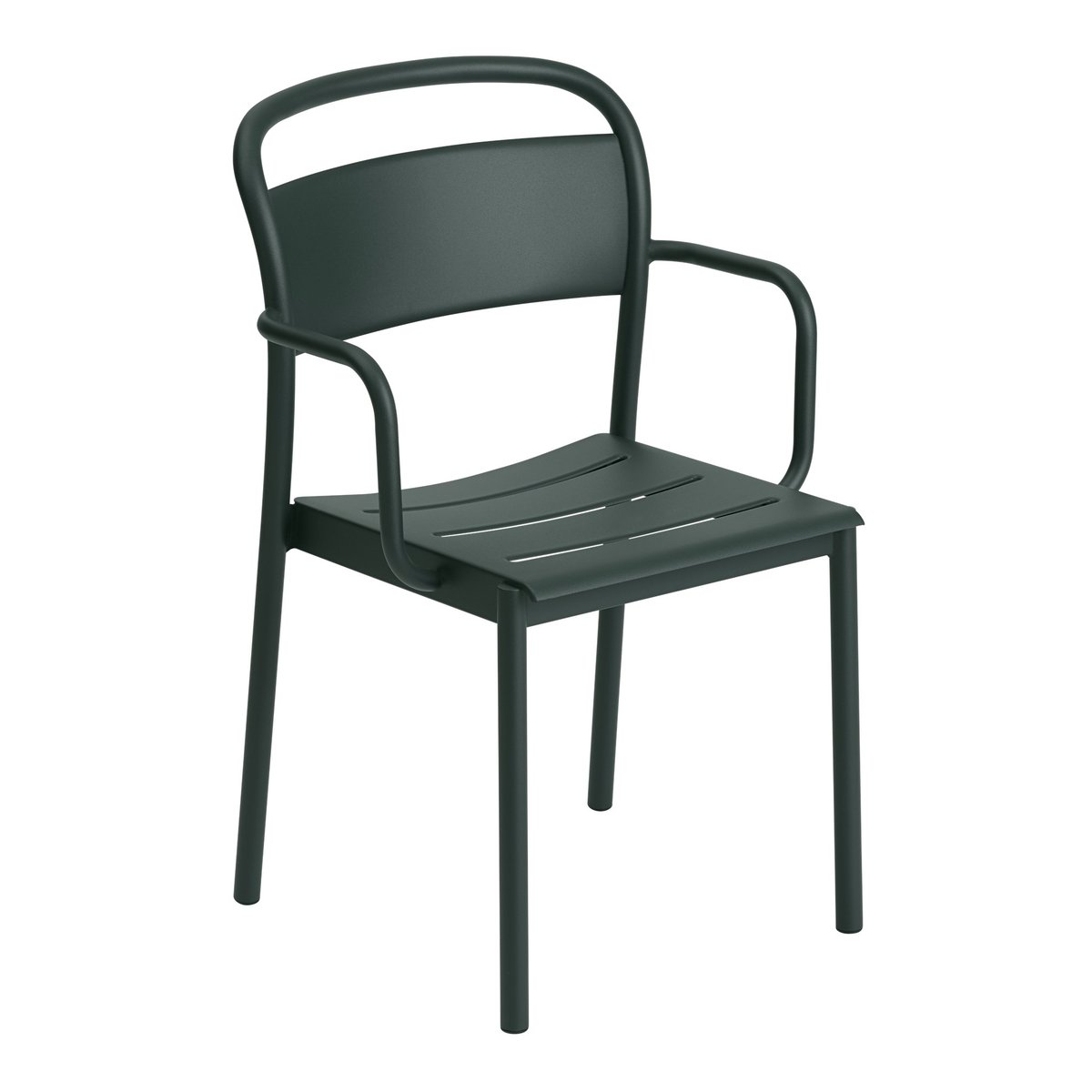 Muuto Linear steel armchair stoel met armleuningen Dark green