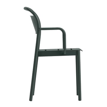 Linear steel armchair stoel met armleuningen - Dark green - Muuto