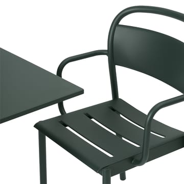 Linear steel armchair stoel met armleuningen - Dark green - Muuto