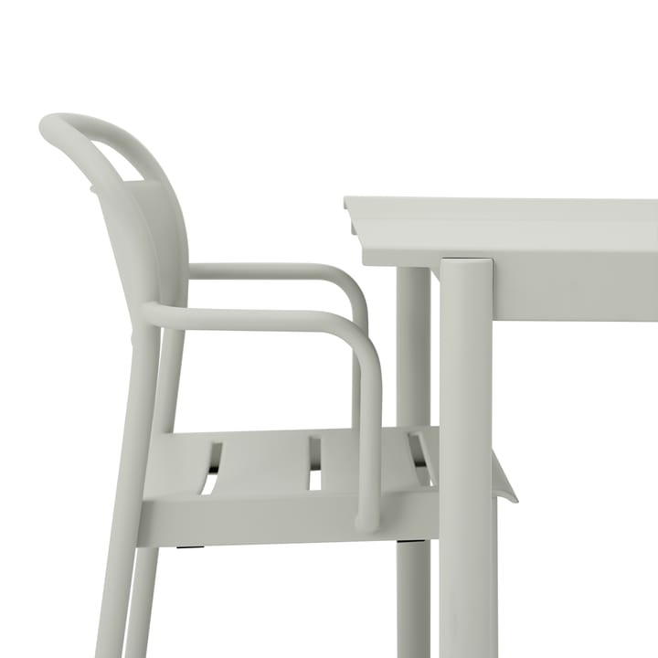 Linear steel armchair stoel met armleuningen - Grey (RAL 7044) - Muuto