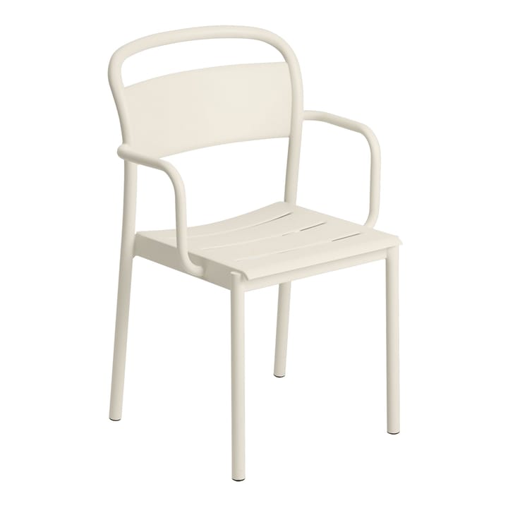 Linear steel armchair stoel met armleuningen - Off-white - Muuto
