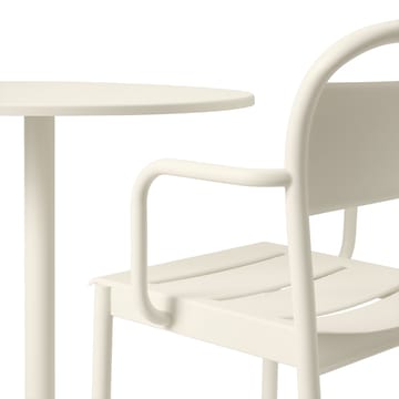 Linear steel armchair stoel met armleuningen - Off-white - Muuto