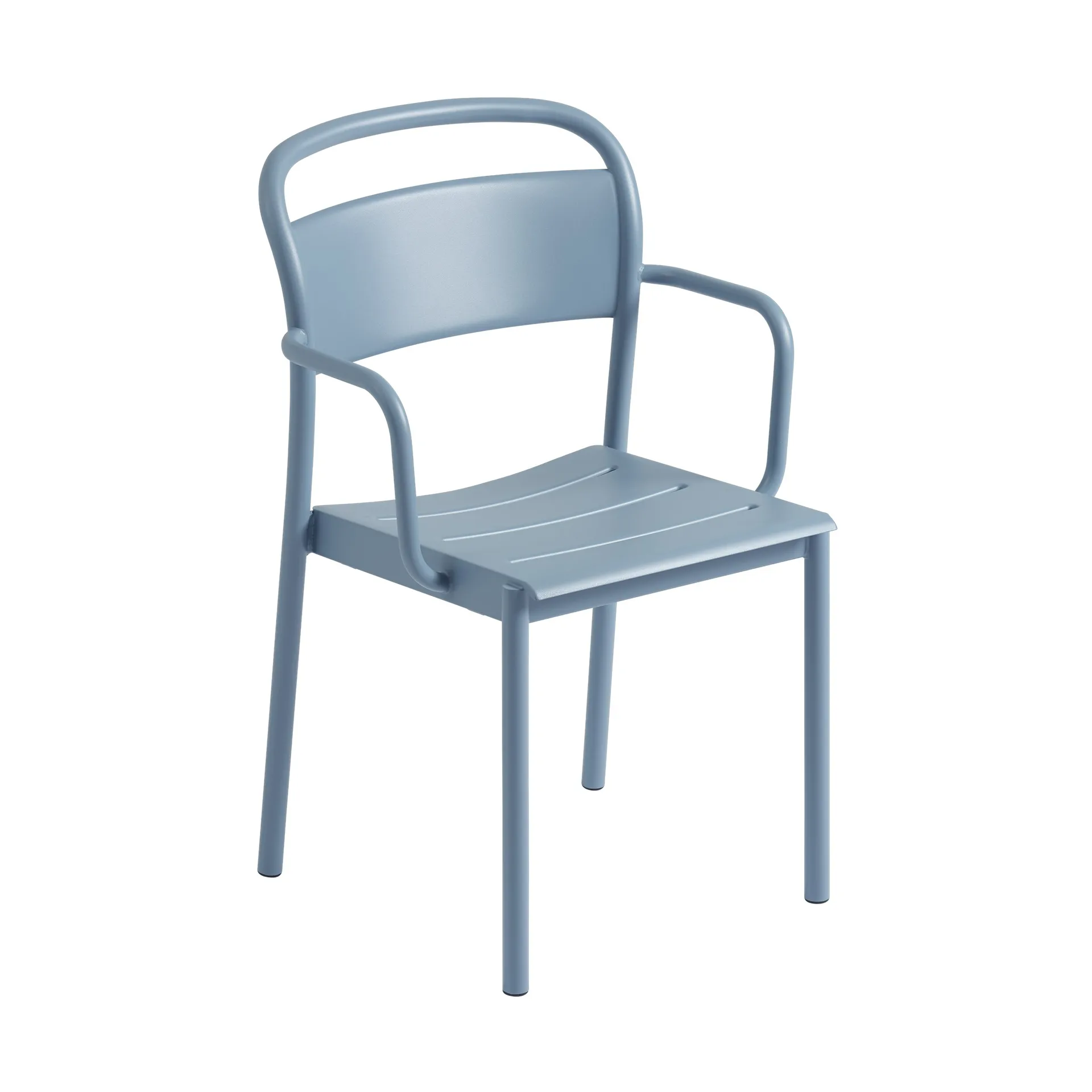 Linear steel armchair stoel met armleuningen, Pale blue Muuto