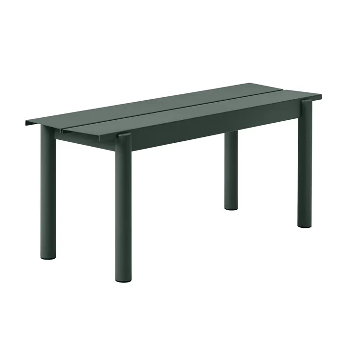 Linear Steel bank 110x34 cm - Dark green - Muuto