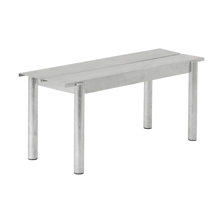 Linear Steel bank 110x34 cm - Warm galvanized steel - Muuto