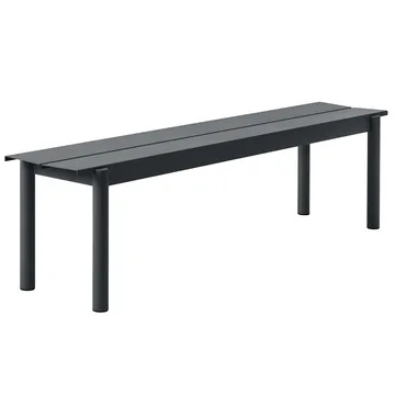 Linear Steel bank 170x34 cm - Black - Muuto