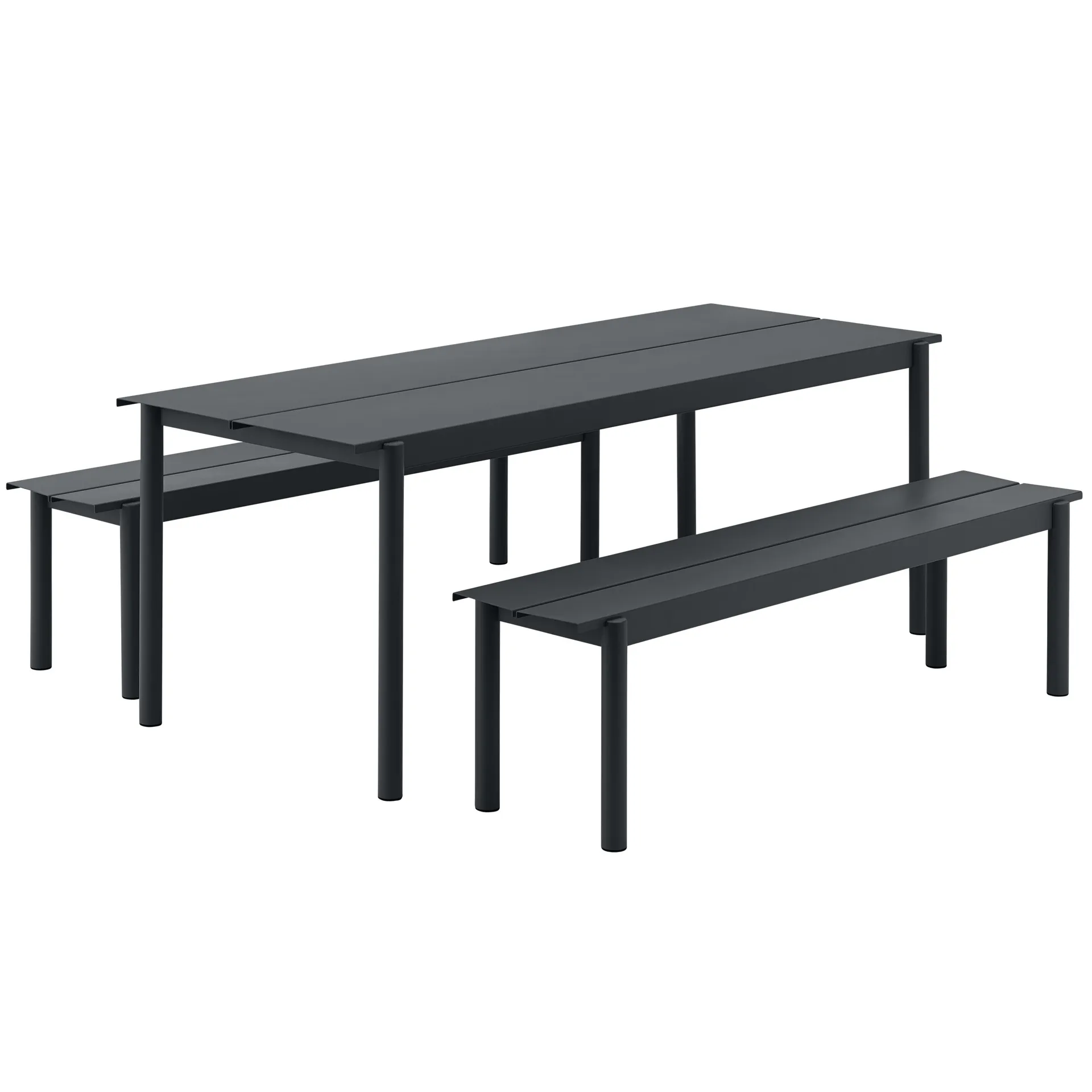Linear Steel bank 170x34 cm, Black Muuto