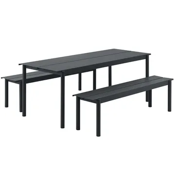 Linear Steel bank 170x34 cm - Black - Muuto