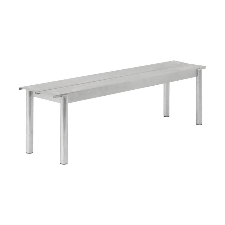 Linear Steel bank 170x34 cm - Warm galvanized steel - Muuto