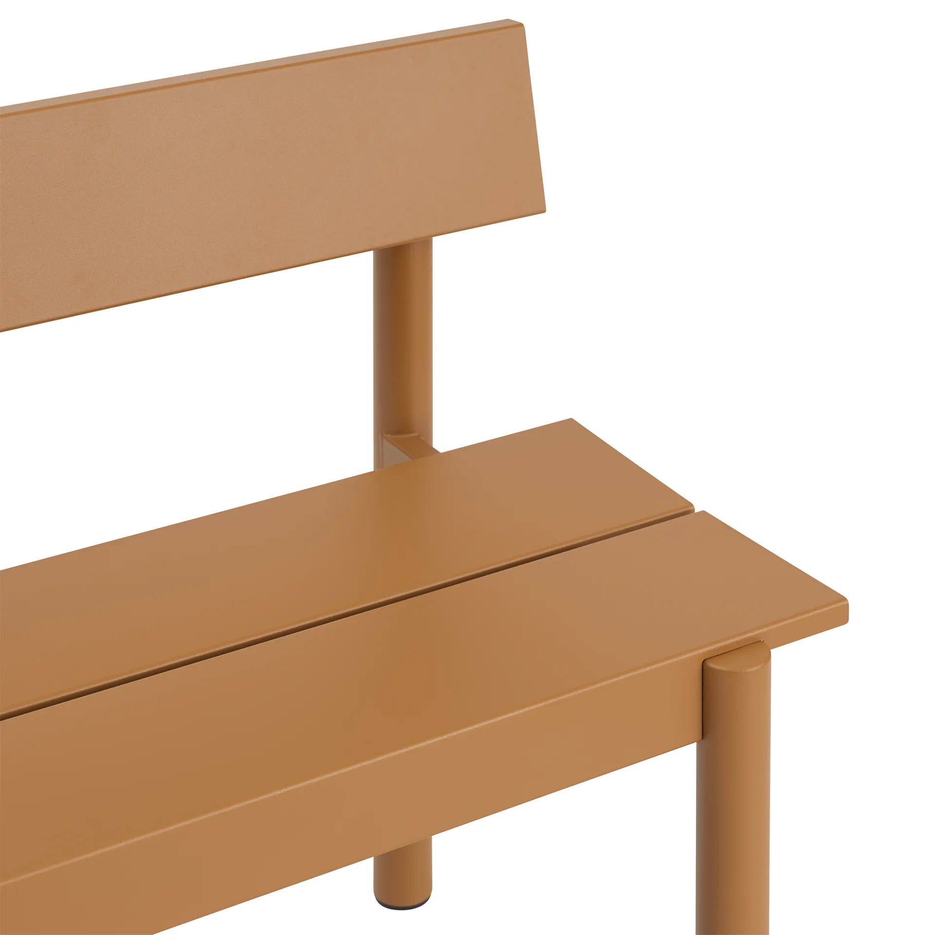 Linear Steel bank met rugleuning, Burnt orange, 110x34 cm Muuto