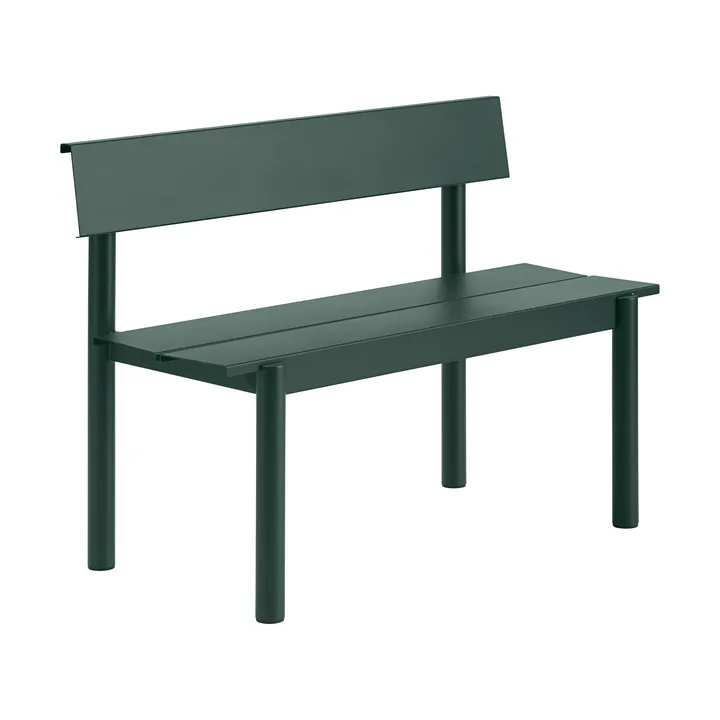 Linear Steel bank met rugleuning - Dark green, 110x34 cm - Muuto