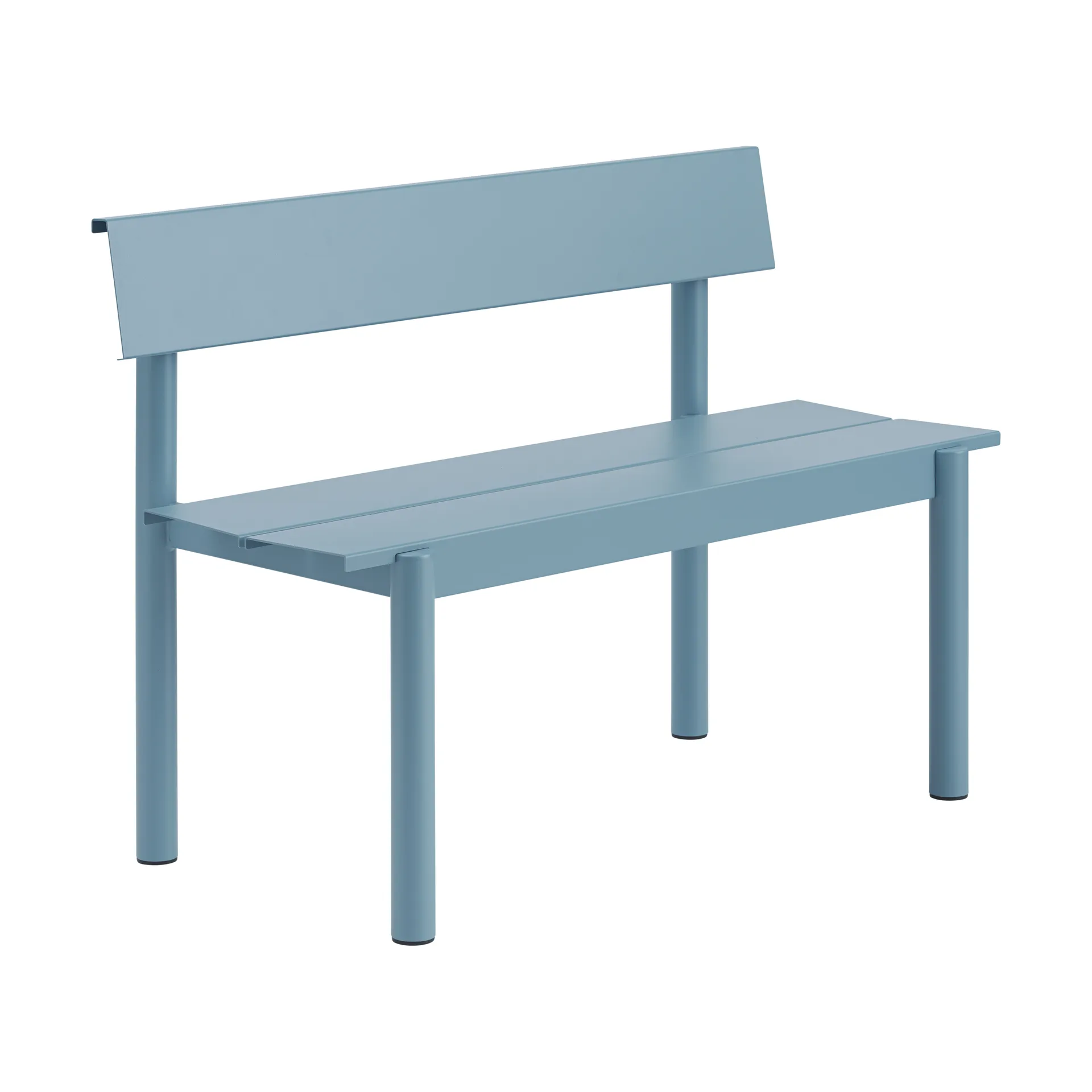 Linear Steel bank met rugleuning, Pale blue, 110x34 cm Muuto
