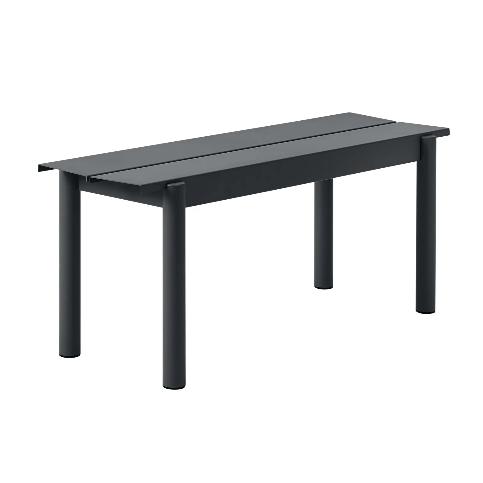 Linear steel bench bank 110x34 cm, Black Muuto