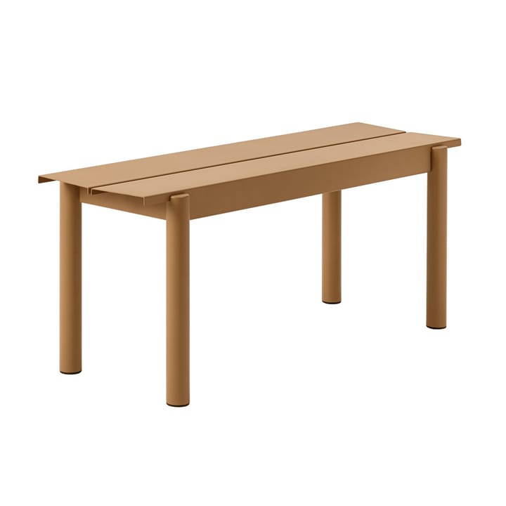 Linear steel bench bank 110x34 cm - Burnt orange - Muuto