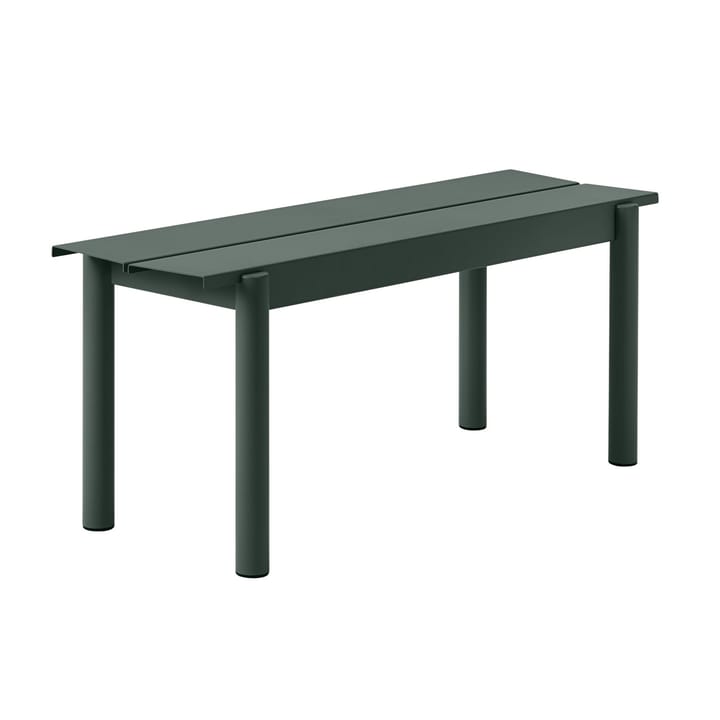 Linear steel bench bank 110x34 cm - Donkergroen - Muuto