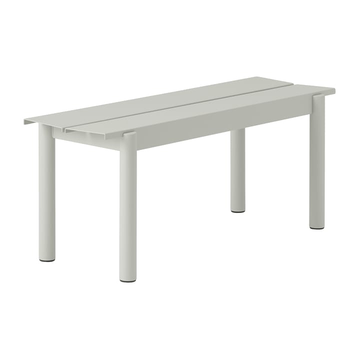 Linear steel bench bank 110x34 cm - Grey (RAL 7044) - Muuto