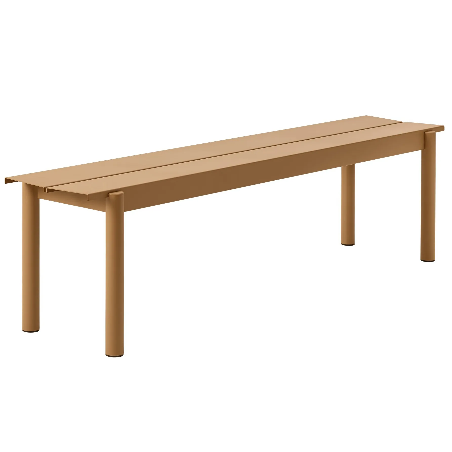 Linear steel bench bank 170x34 cm, Burnt orange Muuto