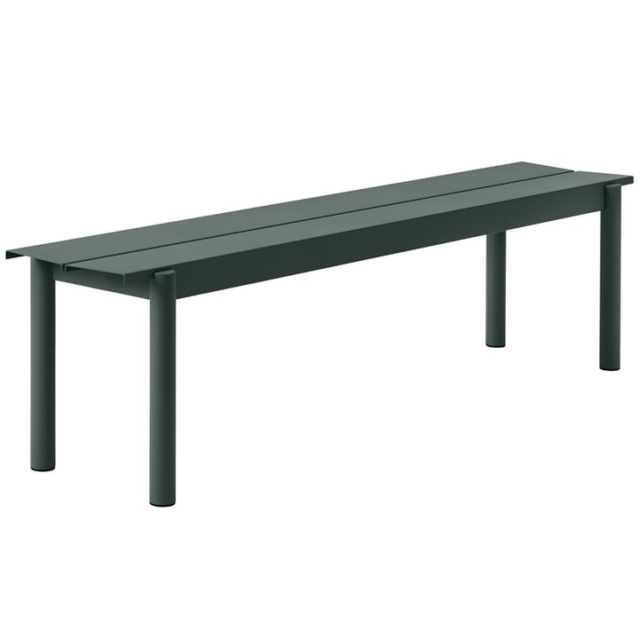 Linear steel bench bank 170x34 cm - Donkergroen - Muuto