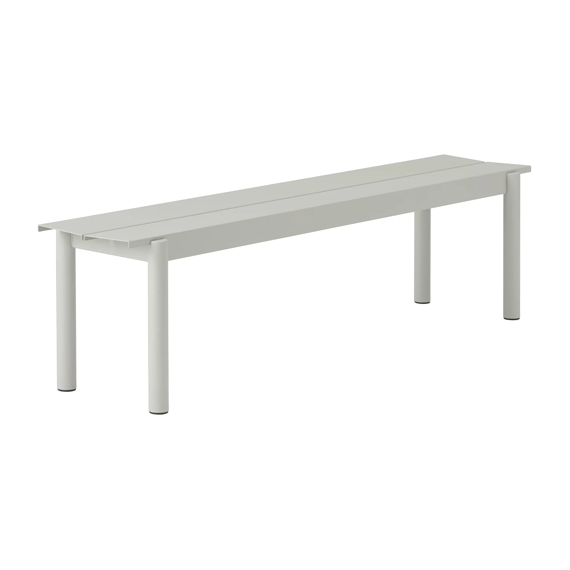 Linear steel bench bank 170x34 cm, Grey (RAL 7044) Muuto