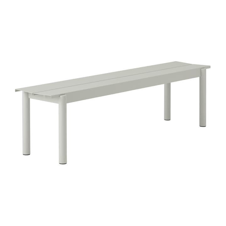 Linear steel bench bank 170x34 cm - Grey (RAL 7044) - Muuto