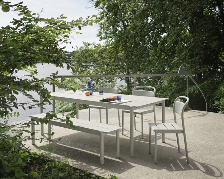 Linear steel bench bank 170x34 cm, Grey (RAL 7044) Muuto
