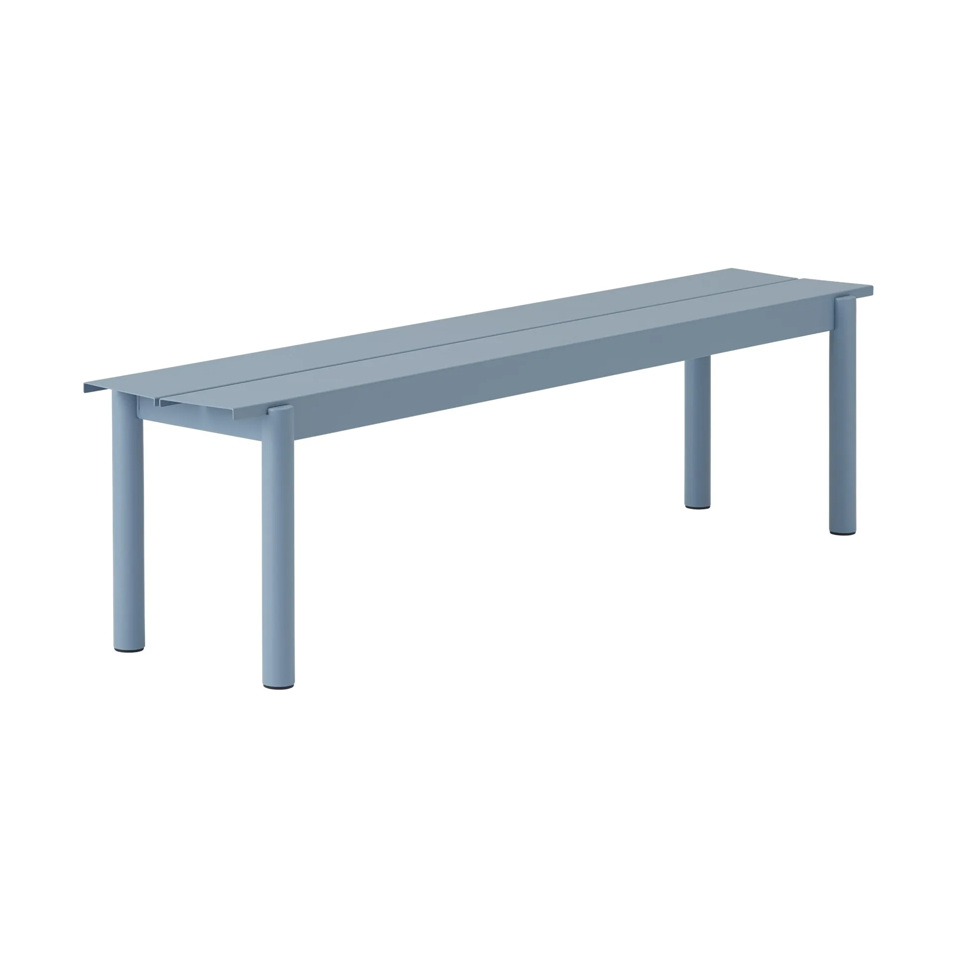 Linear steel bench bank 170x34 cm, Pale blue Muuto