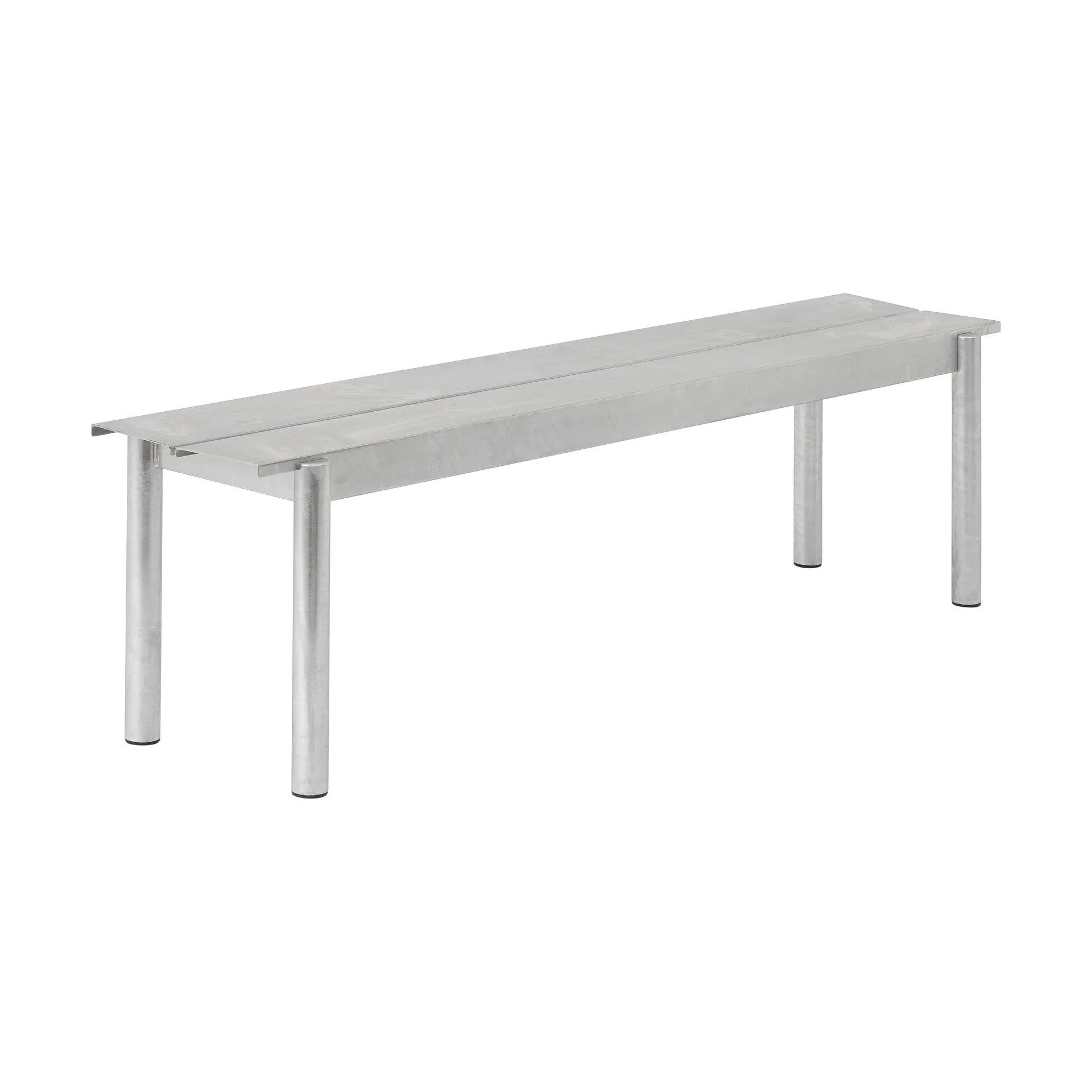 Linear steel bench bank 170x34 cm, Warm galvanized steel Muuto