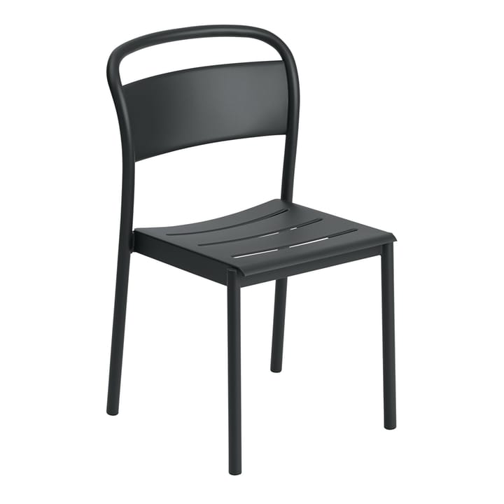 Linear steel side chair stalen stoel - Black - Muuto
