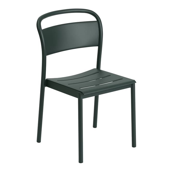 Linear steel side chair stalen stoel - Dark green - Muuto