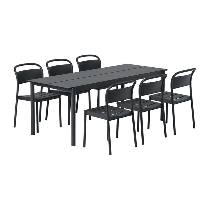 Linear steel side chair stoel, Black Muuto