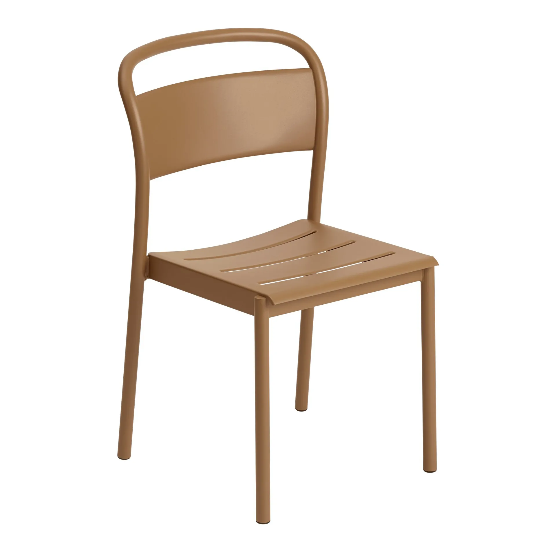 Linear steel side chair stoel, Burnt orange Muuto