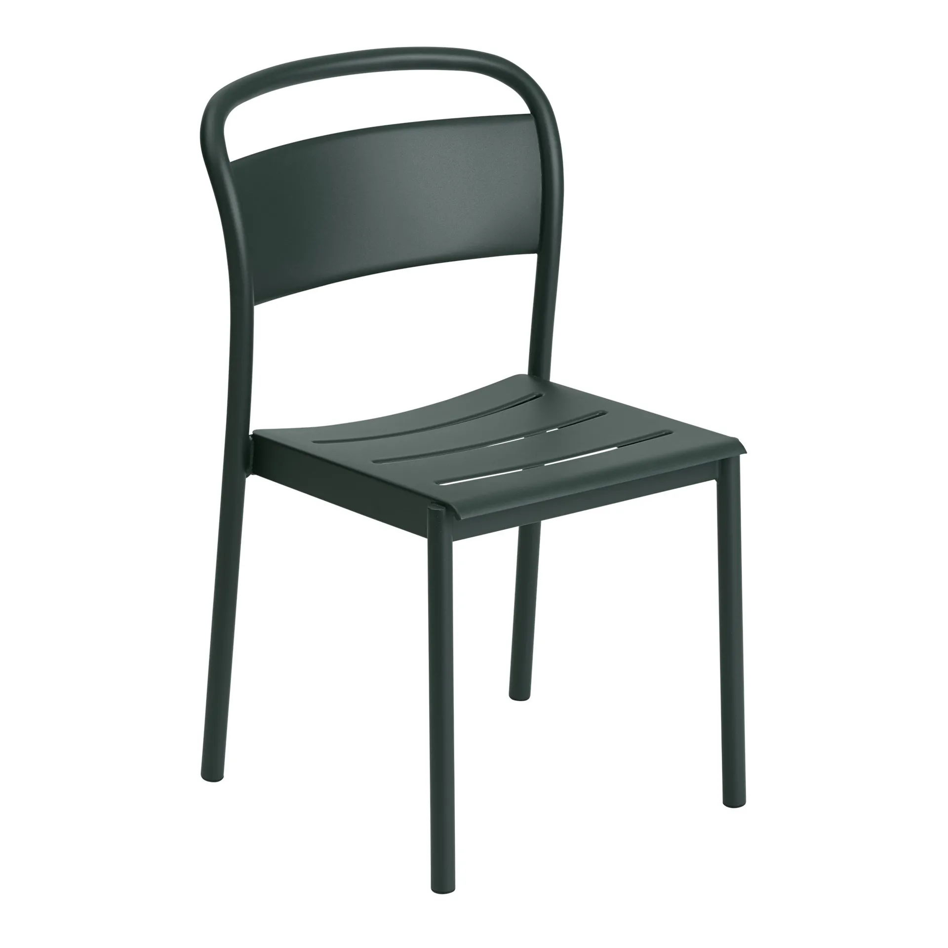 Linear steel side chair stoel, Dark green Muuto