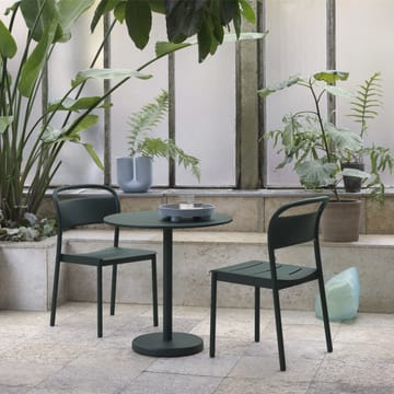 Linear steel side chair stoel - Dark green - Muuto