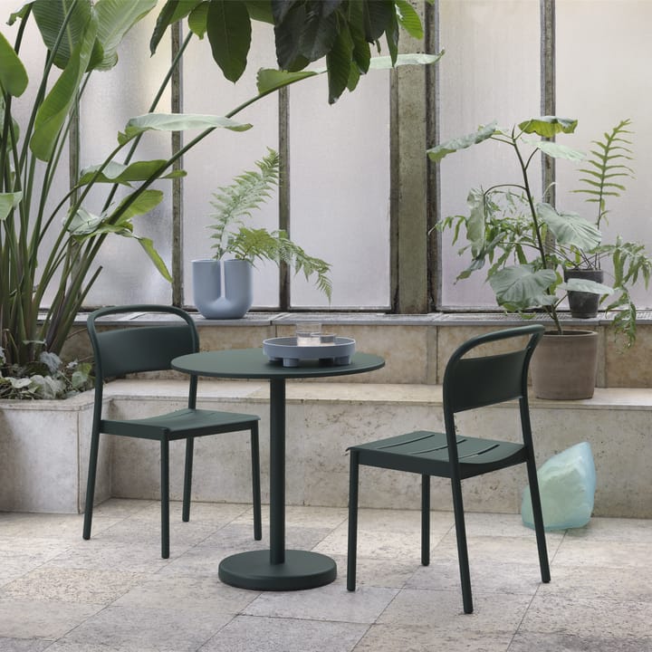 Linear steel side chair stoel, Dark green Muuto
