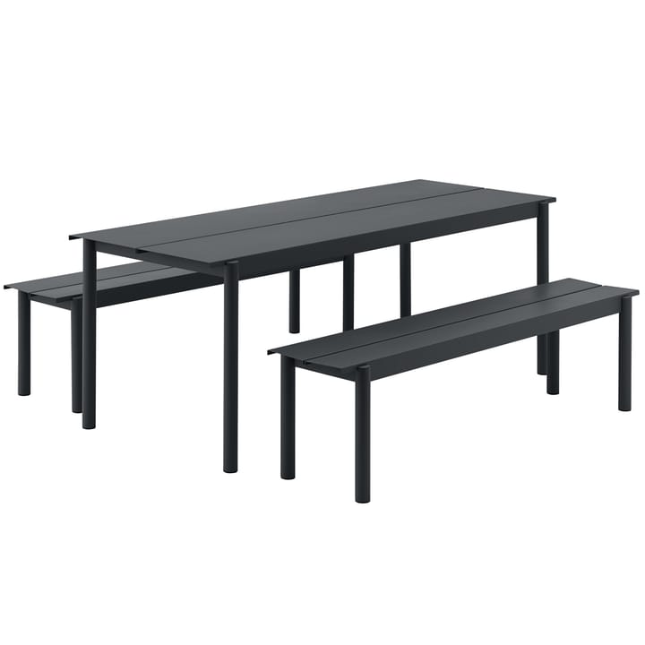 Linear steel table stalen tafel 200 cm, Black Muuto