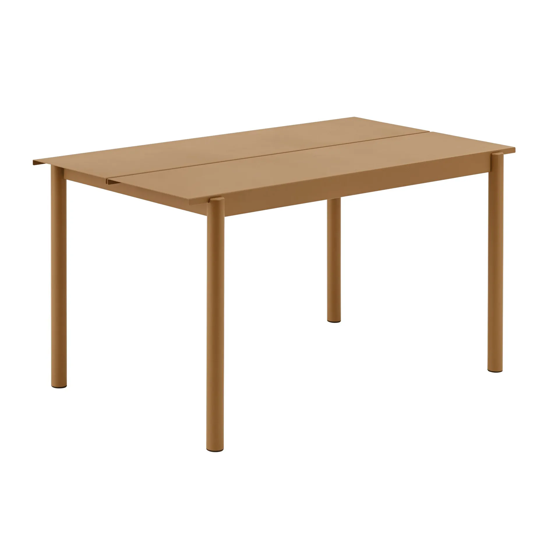 Linear steel table tafel 140x75 cm, Burnt orange Muuto