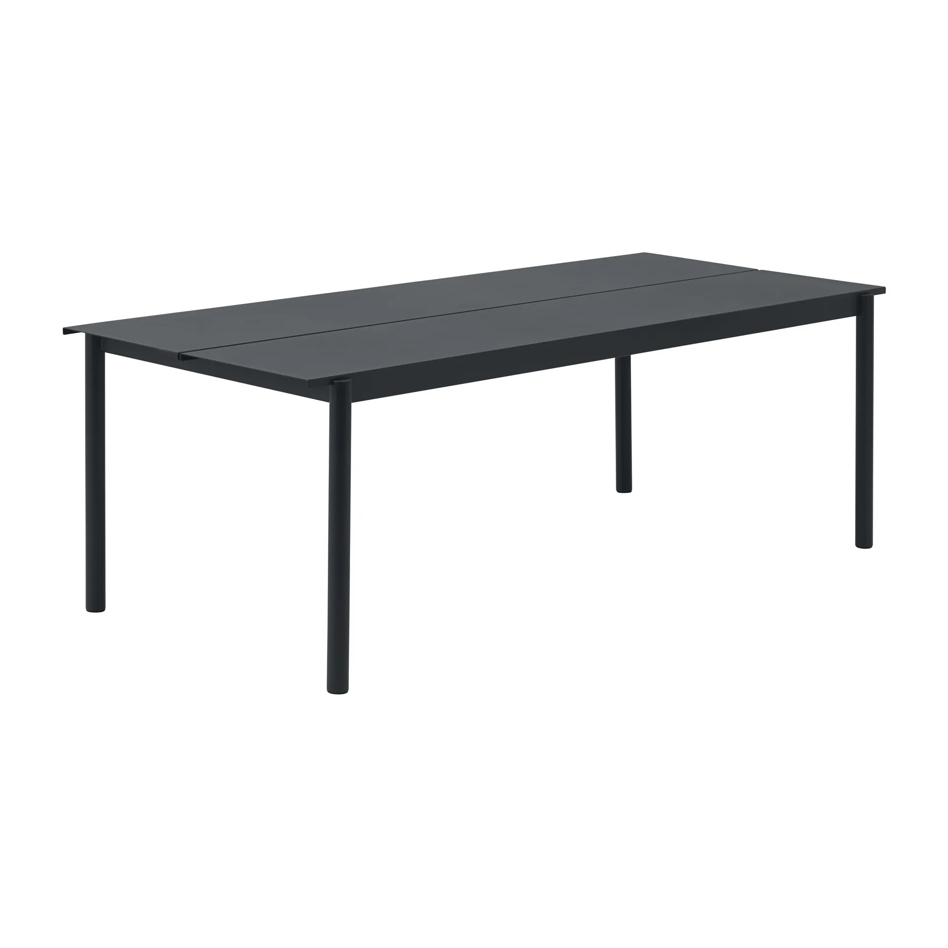 Linear steel table tafel 220x90 cm, Black (RAL 7021) Muuto