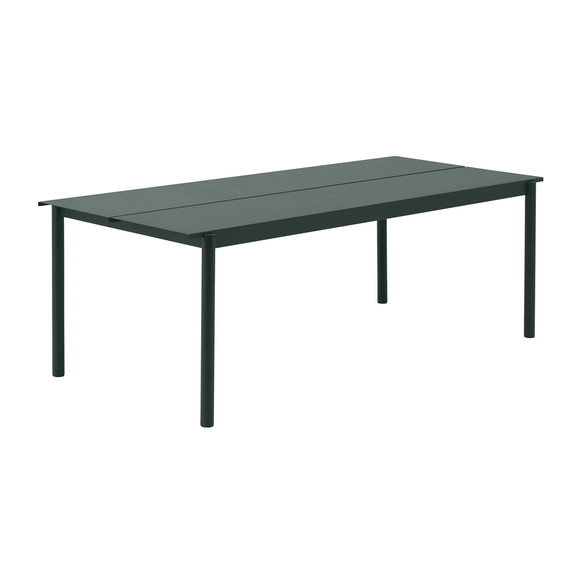 Linear steel table tafel 220x90 cm, Dark green (RAL 6012) Muuto