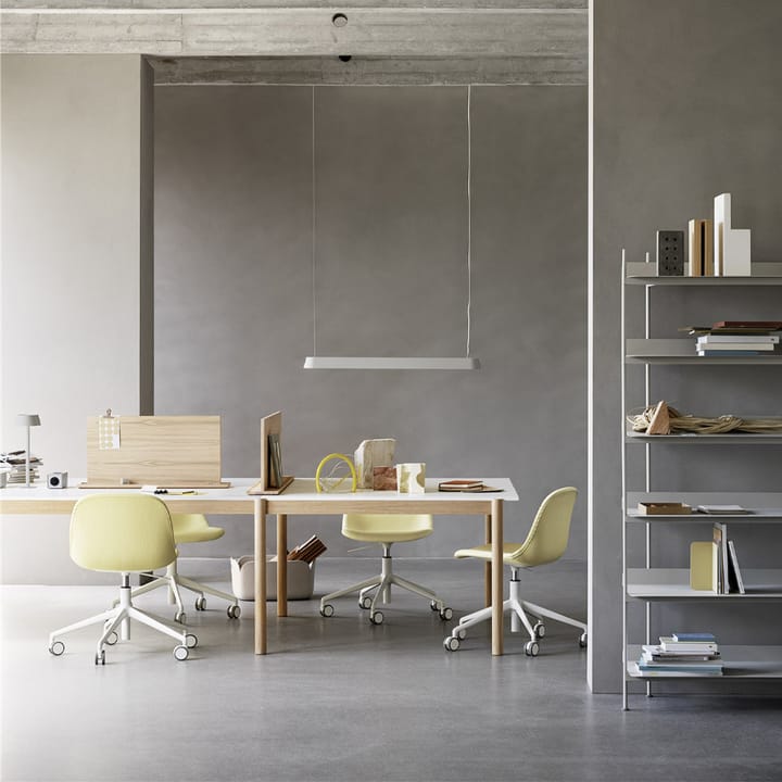 Linear System End Module tafel, White laminate-Oak 240x142 cm Muuto