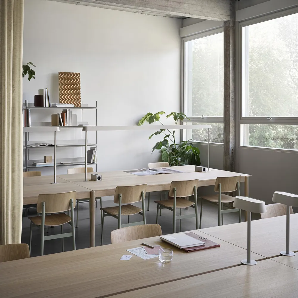 Linear System Middle Module tafel, White laminate-ABS-Oak Muuto