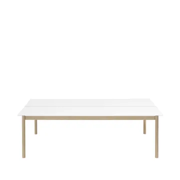 Linear System tafel 142x240 cm - White laminate-White ABS-Oak - Muuto