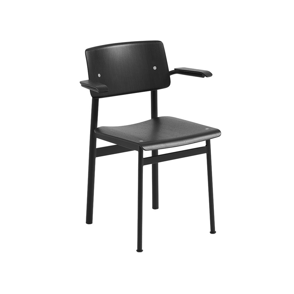 Muuto Loft stoel met armleuningen Black-Black