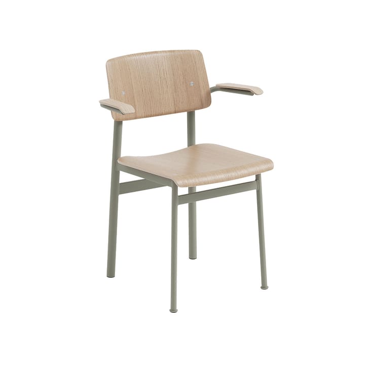 Loft stoel met armleuningen - Oak-Dusty green - Muuto