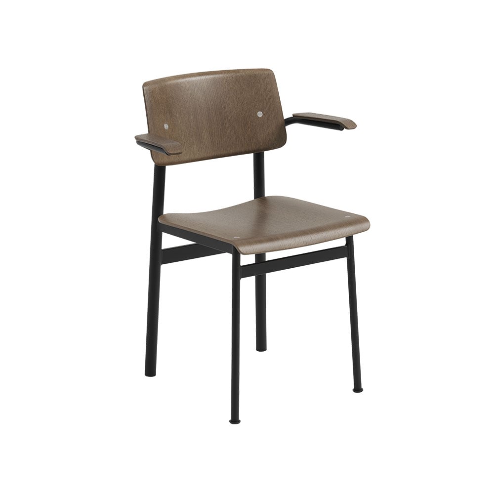 Muuto Loft stoel met armleuningen Stained dark brown-Black