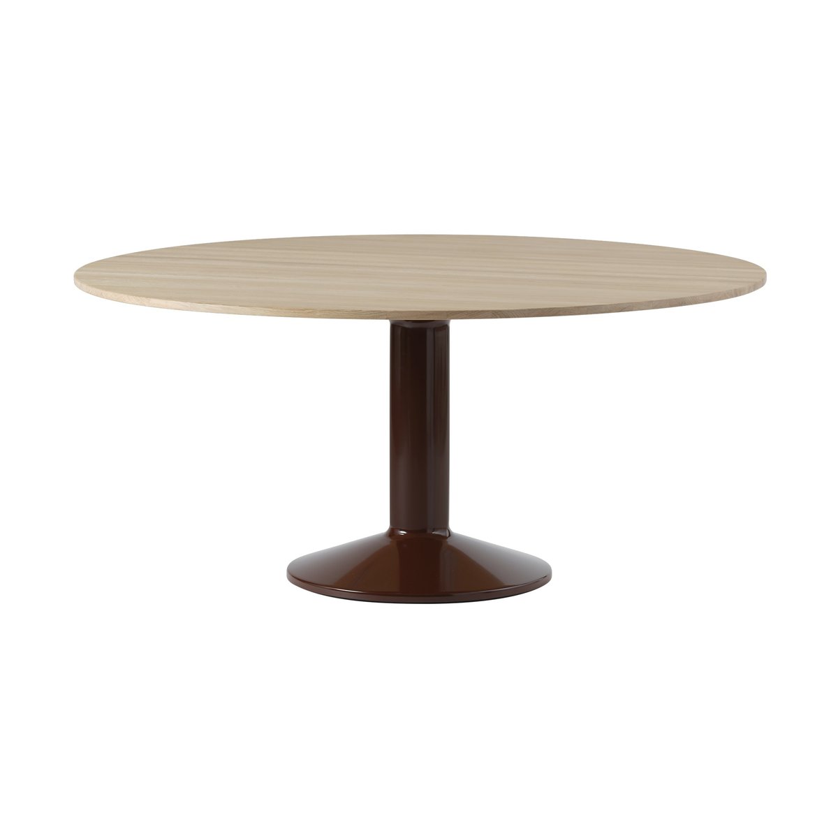 Muuto Midst cafétafel o160 cm Oiled Oak-Dark Red | Scandinavisch Interieur | Eettafels | Bruin