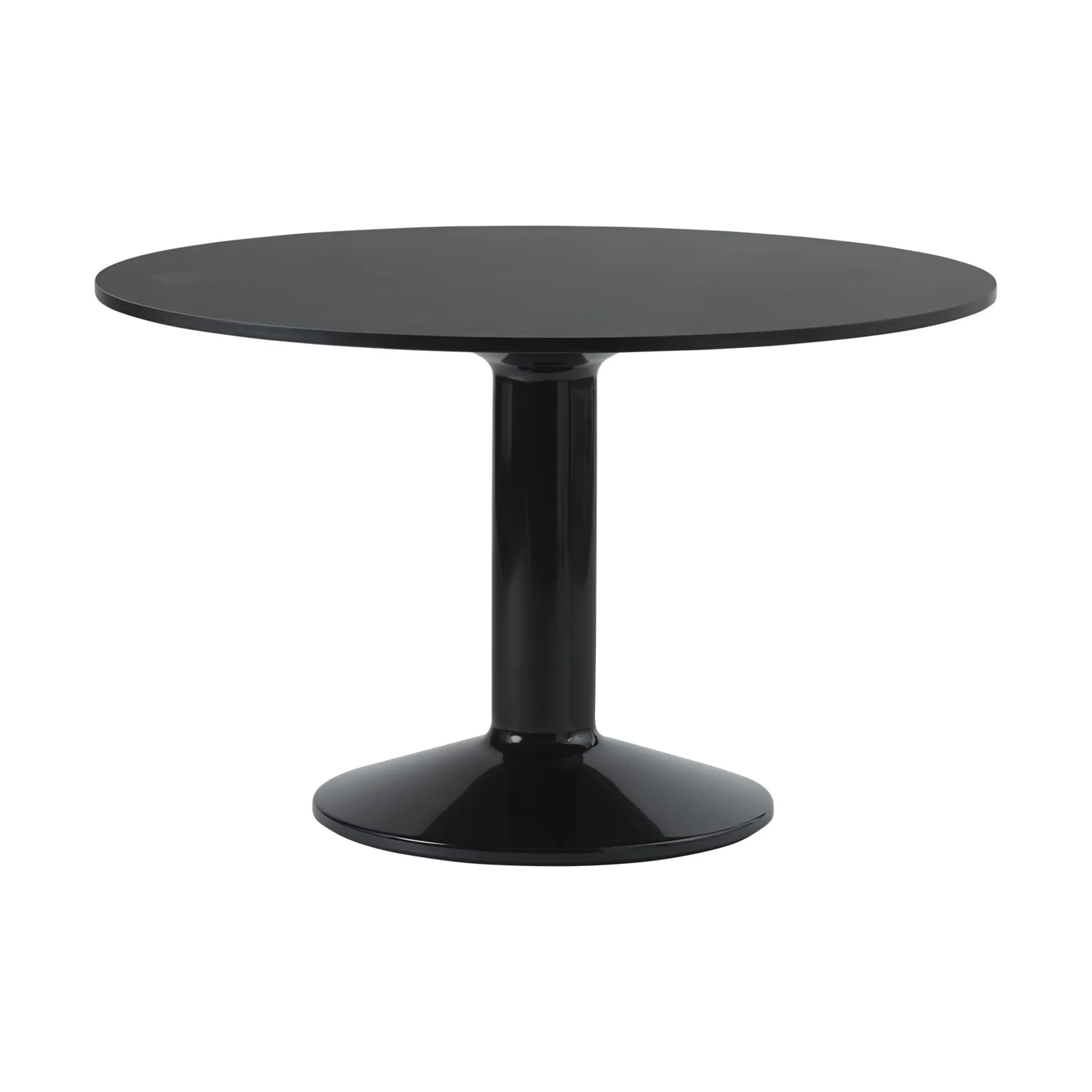 Midst pilaar­tafel, Black linoleum-black, Ø120 cm Muuto